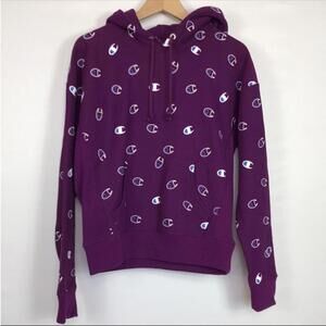 Champion Logo‎ Roller-print Long Sleeve Hoodie Size S